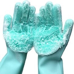 Силиконовые перчатки с губками, щеточки для мытья и чистки посуды. цена и информация | Тазик с ручками круглый 9л, серый | kaup24.ee