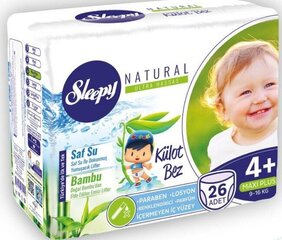 Подгузники Sleepy Natural Maxi + 26 (размер 4+) цена и информация | Пеленки | kaup24.ee