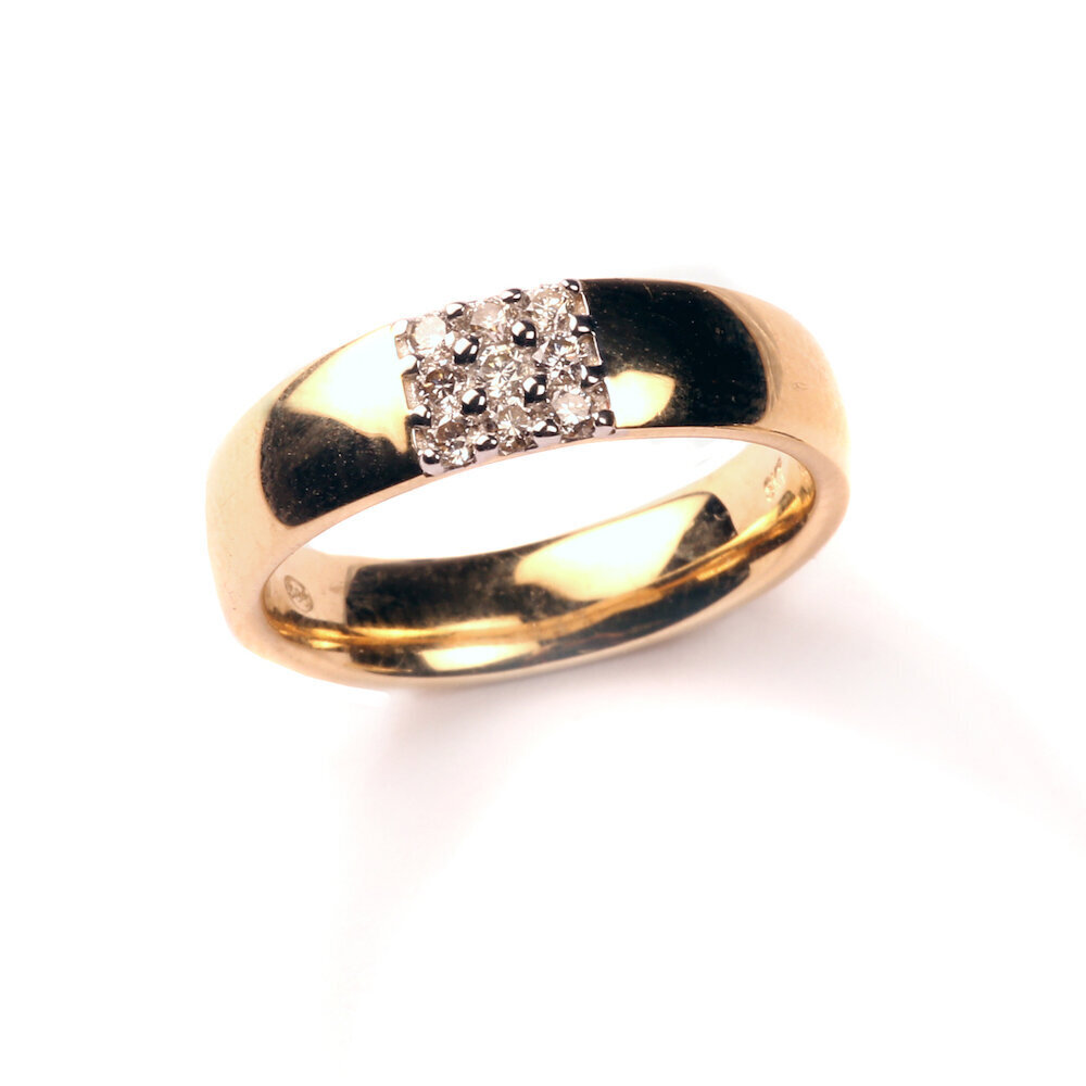 Teemantidega kuldsõrmus 16 mm 311 965 160 hind ja info | Sõrmused | kaup24.ee