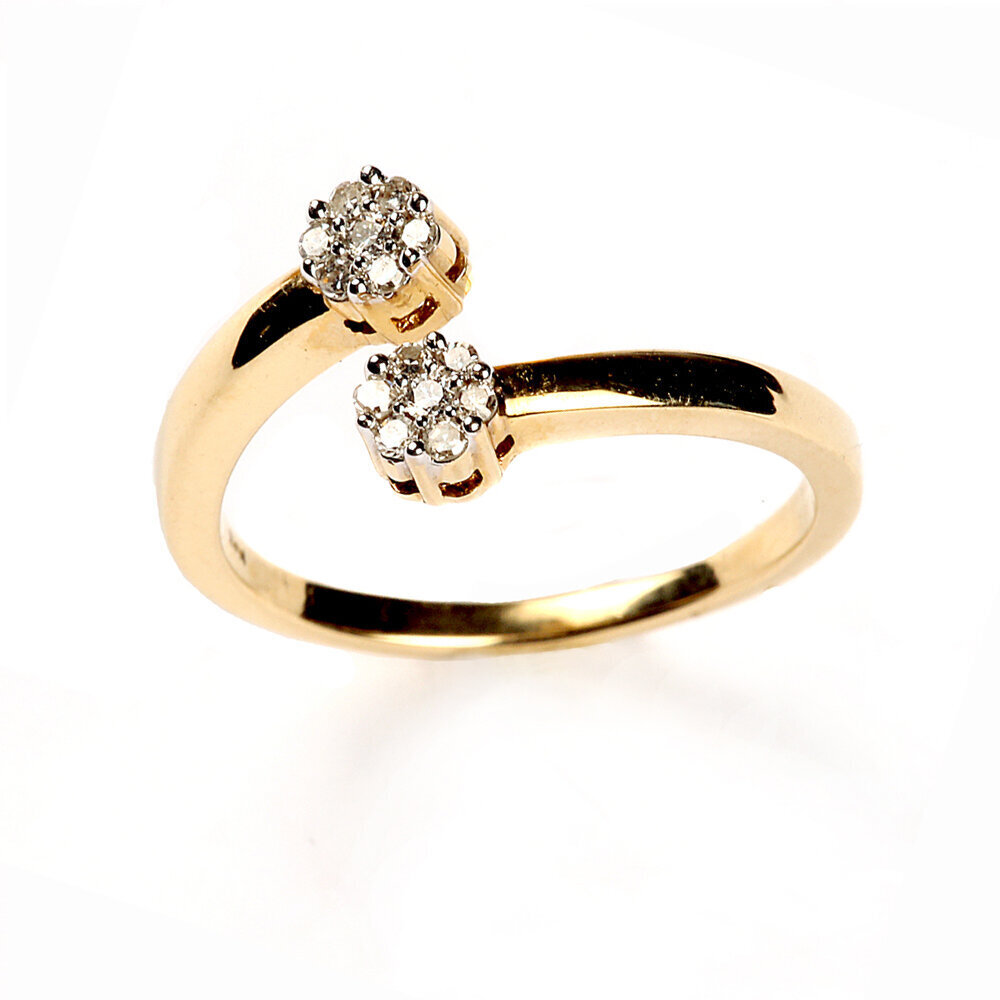 Teemantitega kuldsõrmus 16.5 mm 608 437 165 hind ja info | Sõrmused | kaup24.ee