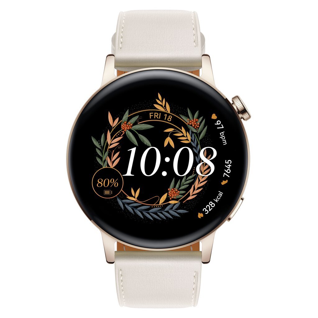 Huawei Watch GT 3 42mm, White Leather 55027150 цена и информация | Nutikellad (smartwatch) | kaup24.ee
