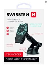 Swissten WM1-HK2 Car Holder With Wireless Charging + Micro USB Cable 1.2m Black цена и информация | Держатели для телефонов | kaup24.ee