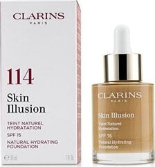 Основа для макияжа Clarins Skin Illusion Natural Hydrating Foundation SPF 15 114 Cappuccino, 30 мл цена и информация | Пудры, базы под макияж | kaup24.ee
