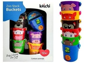 Värviliste loomadega ämbrite komplekt hind ja info | Imikute mänguasjad | kaup24.ee
