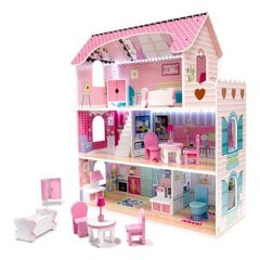 Кукольный домик с аксессуарами и светодиодным освещением цена и информация | Игрушки для девочек | kaup24.ee