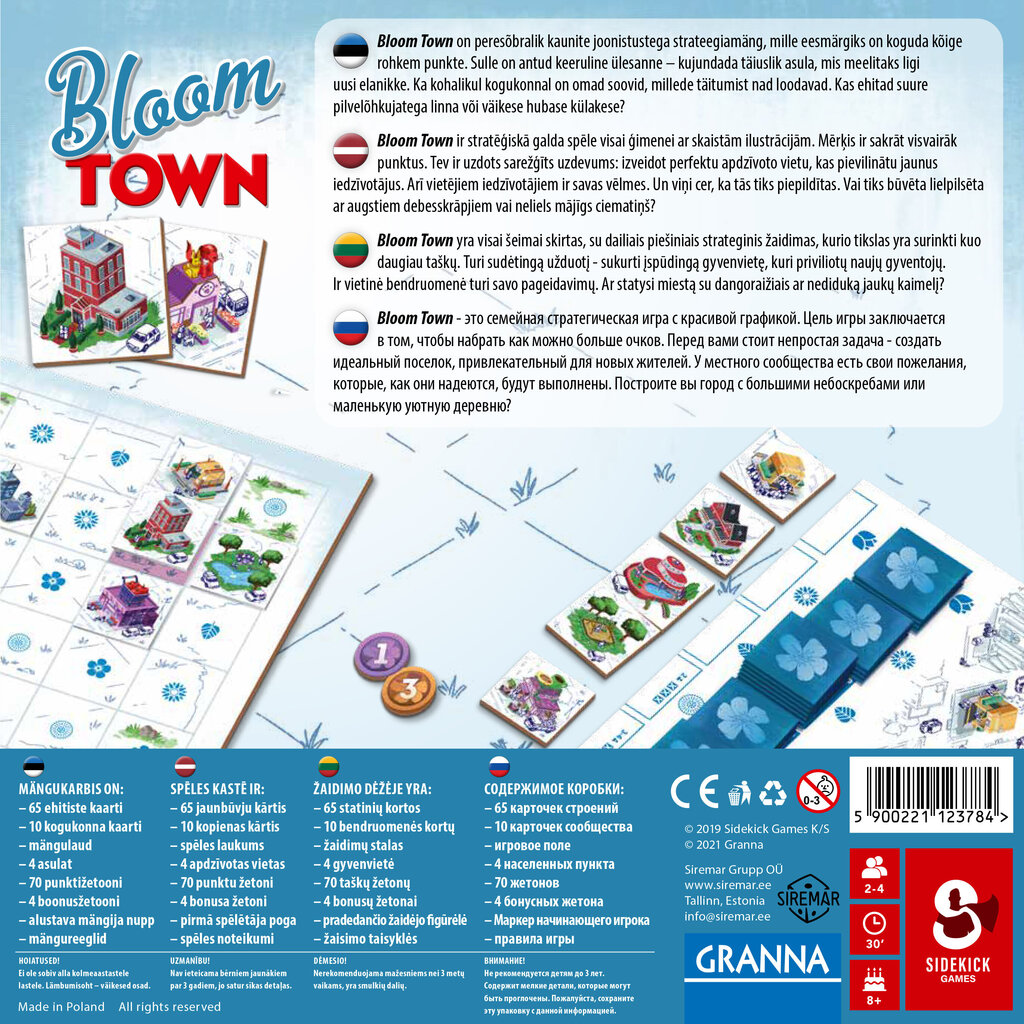 Настольная игра Bloom Town EE, LV, LT, RU цена | kaup24.ee