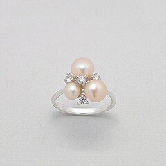 Ilus roosade Pärlitega hõbesõrmus (925) E51950RPEU-53.5 hind ja info | Sõrmused | kaup24.ee