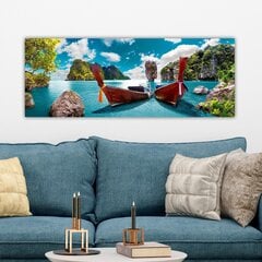 Reproduktsioon lõuendil Paadid, 30x80 cm цена и информация | Картины, живопись | kaup24.ee