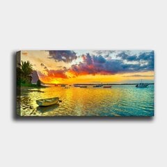 Reproduktsioon lõuendil Paadid, 30x80 cm цена и информация | Картины, живопись | kaup24.ee