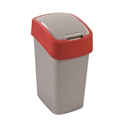 Prügikast Flip Bin, hõbedane/punane, 10 l цена и информация | Мусорные баки | kaup24.ee