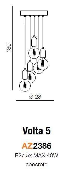 Rippvalgusti Azzardo Volta 5 AZ2386 hind ja info | Rippvalgustid | kaup24.ee