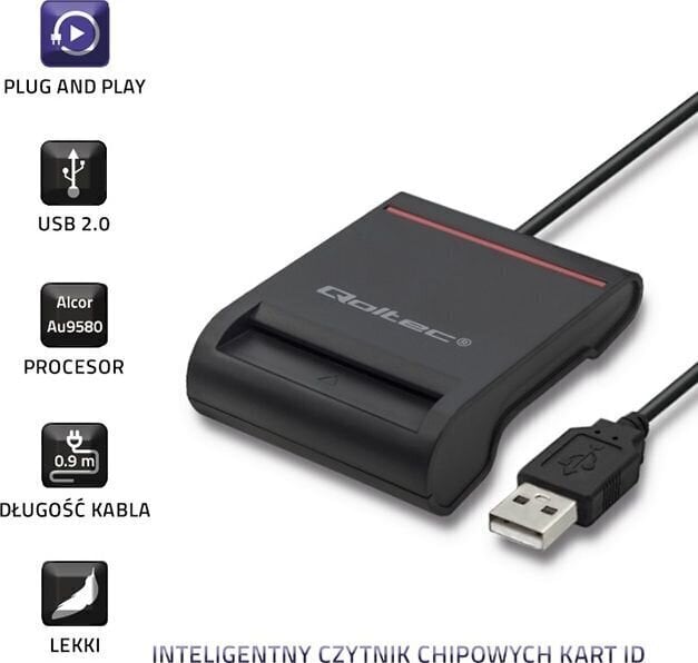 Qoltec 50642 kaardilugeja цена и информация | USB jagajad, adapterid | kaup24.ee