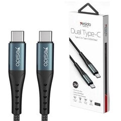 Высококачественный и прочный кабель Yesido Fast charge USB C (Type c to Type C) 60 Вт, 2 м, mod. CA67 цена и информация | Кабели для телефонов | kaup24.ee