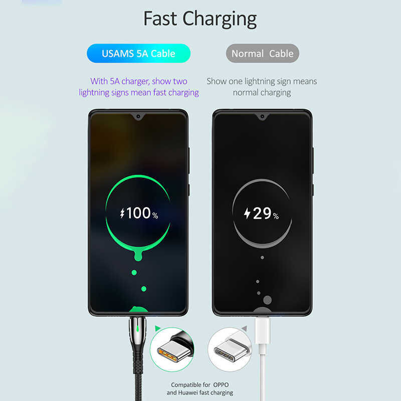 Yesido Fast charge USB to USB C(to Type C) with LED Light, zink alloy,1.2 m, mod. CA43 цена и информация | Mobiiltelefonide kaablid | kaup24.ee