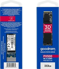 GoodRam SSDPR-PX500-256-80 hind ja info | Sisemised kõvakettad (HDD, SSD, Hybrid) | kaup24.ee