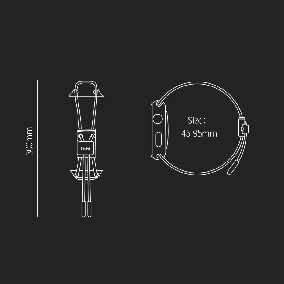 Baseuse lukustatav trossirihm Apple Watchi Let`s go seeriale, 42 mm / 44 mm, valge цена и информация | Nutikellade ja nutivõrude tarvikud | kaup24.ee