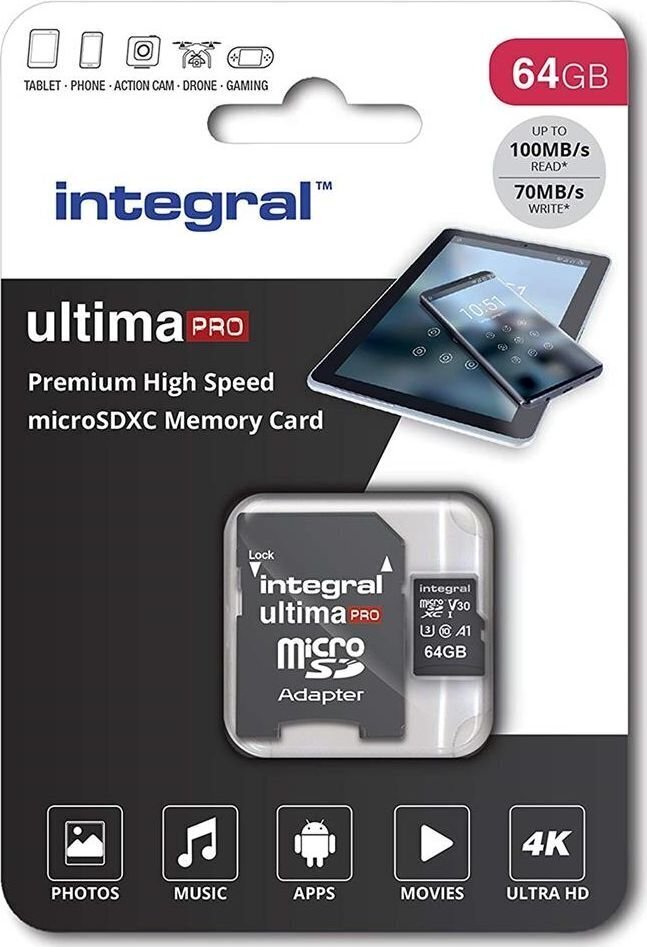 Integral INMSDX64G-100/70V30 цена и информация | Mobiiltelefonide mälukaardid | kaup24.ee