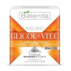 Bielenda Neuro Glikol + Vitamin C kortsudevastane nahatooni ühtlustav öökreem 50 ml цена и информация | Кремы для лица | kaup24.ee