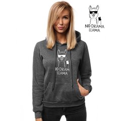 Темно-серый женский джемпер с капюшоном "No drama Llama" JS/W02-45557-XXL цена и информация | Женские толстовки | kaup24.ee