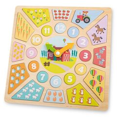 Красивая головоломка для детей младшего возраста - Часы, New Classic Toys 18250 цена и информация | Пазлы | kaup24.ee