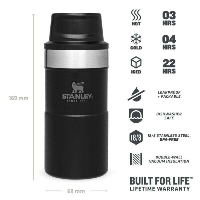 Termoskruus The Trigger-Action Travel Mug Classic, 0,25 l, must цена и информация | Termosed, termostassid | kaup24.ee