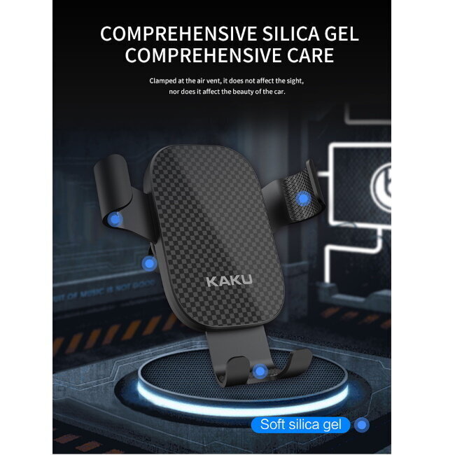 Telefonihoidja autosse iKaku KSC-256 Universal 360 degree Car Air Vent phone Holder with gravity linkage, Black hind ja info | Mobiiltelefonide hoidjad | kaup24.ee