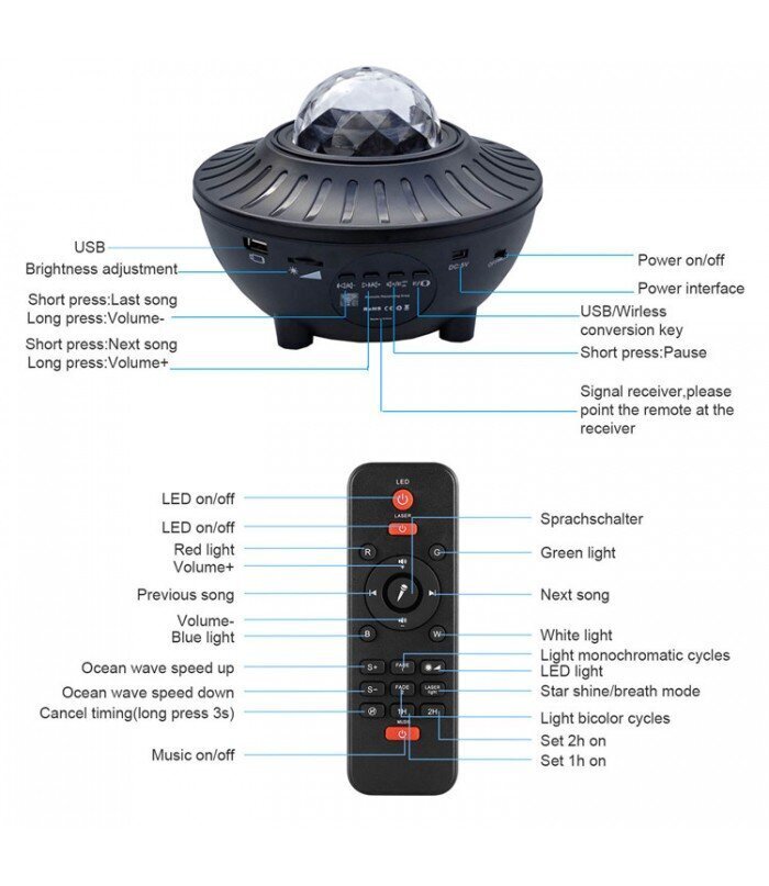LED projektor koos muusikaga цена и информация | Peokaunistused | kaup24.ee