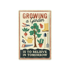 Металлическая пластина Growing a garden, 20 х 30 см цена и информация | Детали интерьера | kaup24.ee