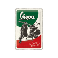 Metallplaat 20 x 30 cm, Vespa The Original Italian Classic hind ja info | Sisustuselemendid | kaup24.ee