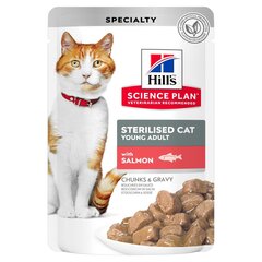 Hill's Science Plan Sterilised Cat Young Adult корм для кошек с лососем, 85г цена и информация | Кошачьи консервы | kaup24.ee