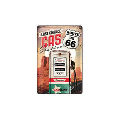 Metallplaat 20 x 30 cm, Route 66 Last chance gas station hind ja info | Sisustuselemendid | kaup24.ee