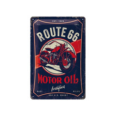 Металлическая пластина Route 66 Motor Oil, 20 x 30 см цена и информация | Детали интерьера | kaup24.ee