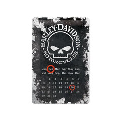 Металлический календарь в стиле ретро Harley-Davidson Skull, 20 х 30 см цена и информация | Детали интерьера | kaup24.ee