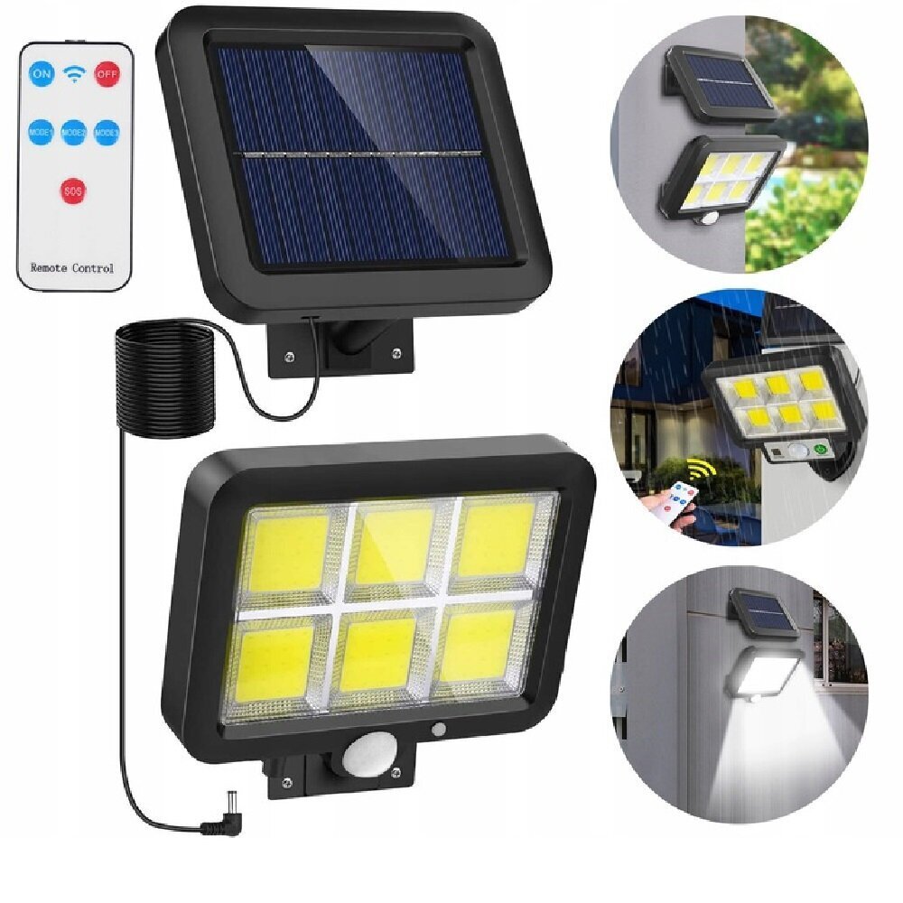 120 LED päikeselampi juhitakse kaugjuhtimispuldiga hind ja info | Aia- ja õuevalgustid | kaup24.ee