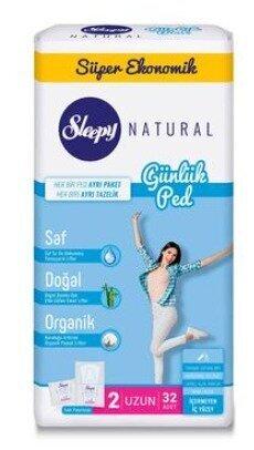 Igapäevane hügieenipakett Long Sleepy Natural (32) hind ja info | Tampoonid, hügieenisidemed, menstruaalanumad | kaup24.ee