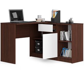 Письменный стол NORE B-17, темно-коричневый/белый цена и информация | Компьютерные, письменные столы | kaup24.ee