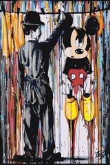 Kартины по номерам "Чаплин и Mики маус " 40x60 G цена и информация | Живопись по номерам | kaup24.ee