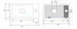 Väike keraamiline ristkülikukujuline kraanikauss 36x18cm XS RHEA, valge, segisti vasakul цена и информация | Kraanikausid, valamud | kaup24.ee