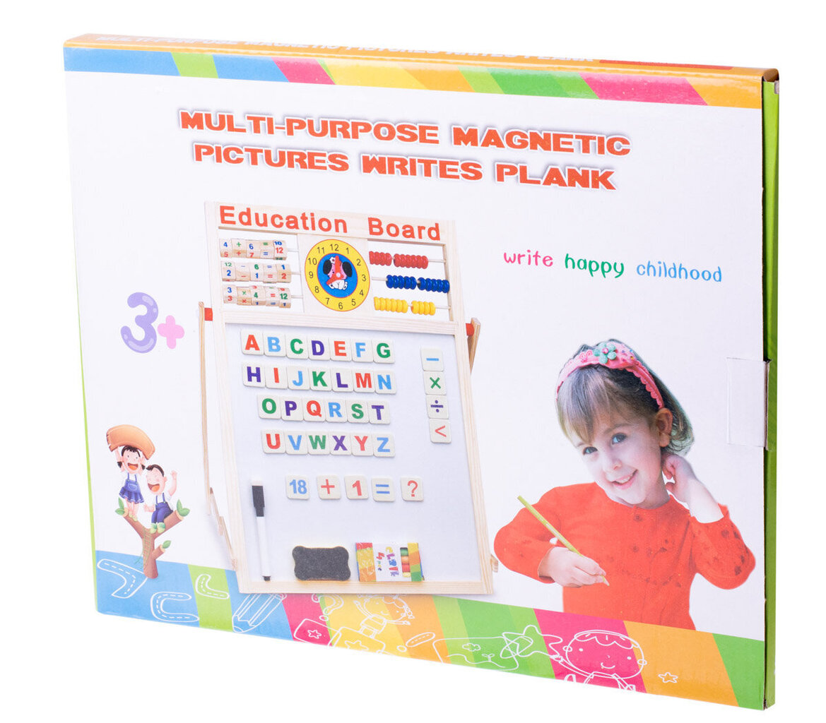 Laste magnetiline tahvel, puidust raamiga 42 X 32,5cm + magnetid hind ja info | Arendavad mänguasjad | kaup24.ee