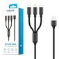 3 in 1 USB kaabel, 1,2m, Lightning, Micro-USB, USB-C hind ja info | Mobiiltelefonide kaablid | kaup24.ee