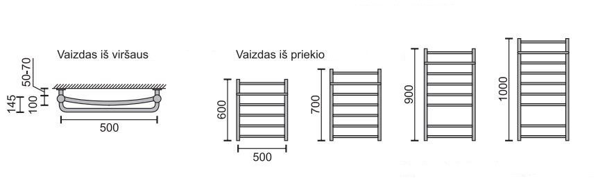 Käterätikuivati kolme riiuliga Rosela Sonata Plus 3 цена и информация | Vannitoa radiaatorid ja käterätikuivatid | kaup24.ee