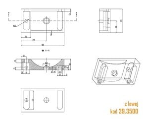 Маленький умывальник из камня B-STONE 40x22 см, смеситель ø30 мм слева цена и информация | Раковины | kaup24.ee