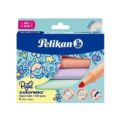 Viltpliiats Pelikan, colorella, pastelsed, jämedad, 6 värvi цена и информация | Принадлежности для рисования, лепки | kaup24.ee