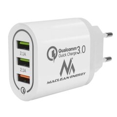 Зарядное устройство Maclean Energy MCE479W 3XUSB QC 3.0 цена и информация | Зарядные устройства для телефонов | kaup24.ee