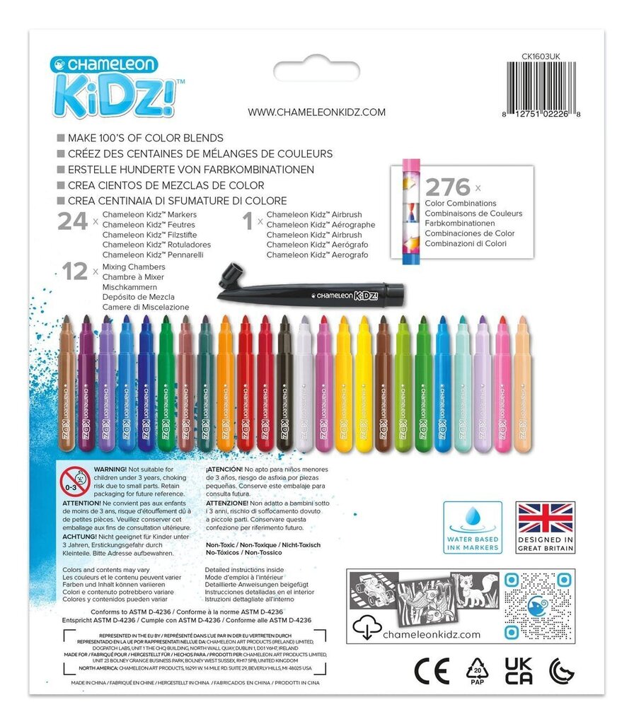 Loominguline markerite komplekt Chameleon Kidz Delux 24 hind ja info | Kunstitarbed, voolimise tarvikud | kaup24.ee