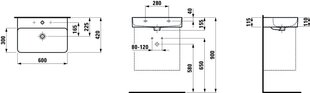 Умывальник Laufen VAL, H8102830001041 цена и информация | Раковины | kaup24.ee