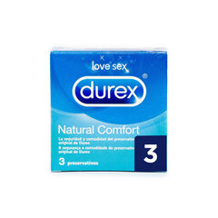 Презервативы Natural Comfort Durex (3 шт.) цена и информация | Презервативы | kaup24.ee