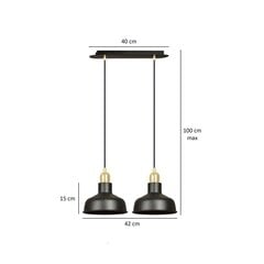 Emibig подвесной светильник Ibor 2 Black цена и информация | Люстры | kaup24.ee
