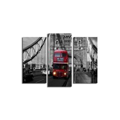 Kolmeosaline reproduktsioon Punane buss Londonis цена и информация | Картины, живопись | kaup24.ee