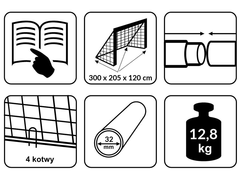 Jalgpallivärav, 300x205x120 hind ja info | Jalgpalliväravad ja -võrgud | kaup24.ee